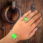 Gaspeite Silver Bracelet Gaspeite Silver Ring Set 13 | Yakubu Design image 1