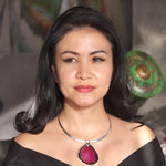 Jurassic Pink | Pink Agate, Silver 925 Necklace | Yakubu Design | Image 3
