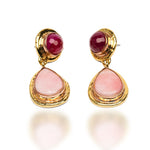 Pink Howlite Brass Earing | Rosebud | Yakubu Design  2