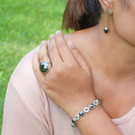 Hematite Silver Braclet Hermamaite Silver Ring Hermamaite Silver Earing Set 2 | Yakubu Desin image1
