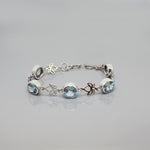 Blue topaz  Silver Bracelet Blue topaz  Silver Earing Blue topaz Silver Set 13| Yakubu Design Image 2