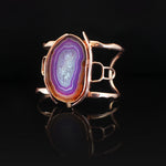 18k gold-plated Druzzy Stone Ring | 18k gold-plated Druzzy Stone Earing | 18k gold-plated Agate Bracelet | Set | Yakubu Design Image 2