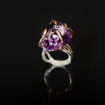 Amethyst 18k gold-plated Bracelet | Amethyst 18k gold-plated Ring | Yakubu Design | Set image 5
