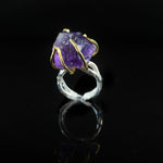 Amethyst 18k gold-plated Bracelet | Amethyst 18k gold-plated Ring | Yakubu Design | Set image 6