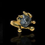 Lava Luxe Set | Agate Druzy Stone Brass Necklace | Sodalite Stone Ring Brass | Yakubu Design | Image 3