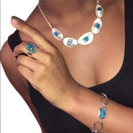 Silver Platter Set | Green quartz  Stone Necklace Silver | Green quartz  Stone Bracelet Silver | Green quartz  Stone Ring SIlver | Yakubu Design | Image 2