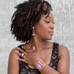 18k gold-plated Druzzy Stone Ring | 18k gold-plated Druzzy Stone Earing | 18k gold-plated Agate Bracelet | Set | Yakubu Design Image 1