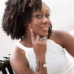 Orthoceras 18k gold plating Bracelet | Black rutilated quartz 18k gold plating Ring| Yakubu Design Image 1